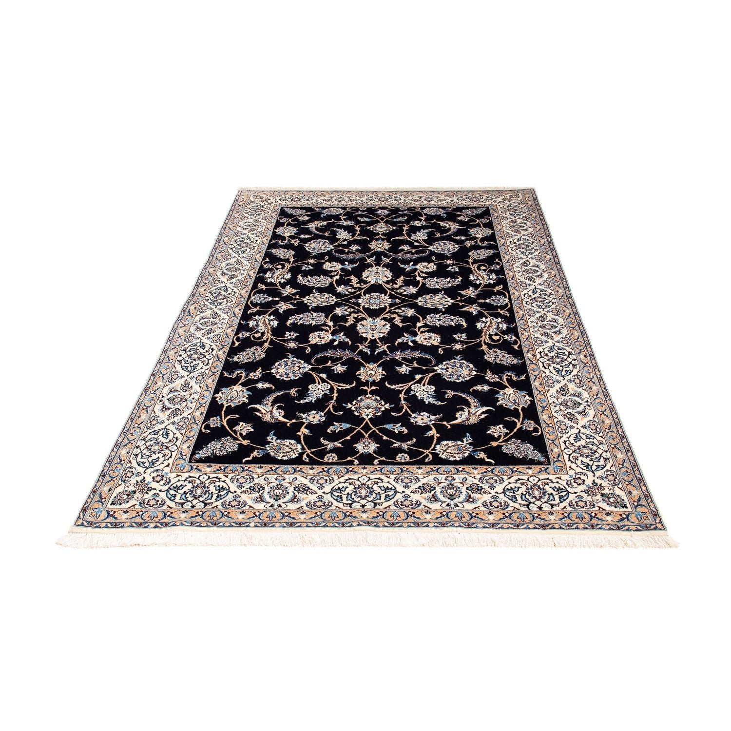 Alfombra Persa - Nain - Prima - 208 x 127 cm - azul oscuro