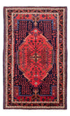Hamadan Alfombra 151x230cm - Alfombra persa - Rectángulo / Azul Oscuro / 151 x 230 cm Rectángulo