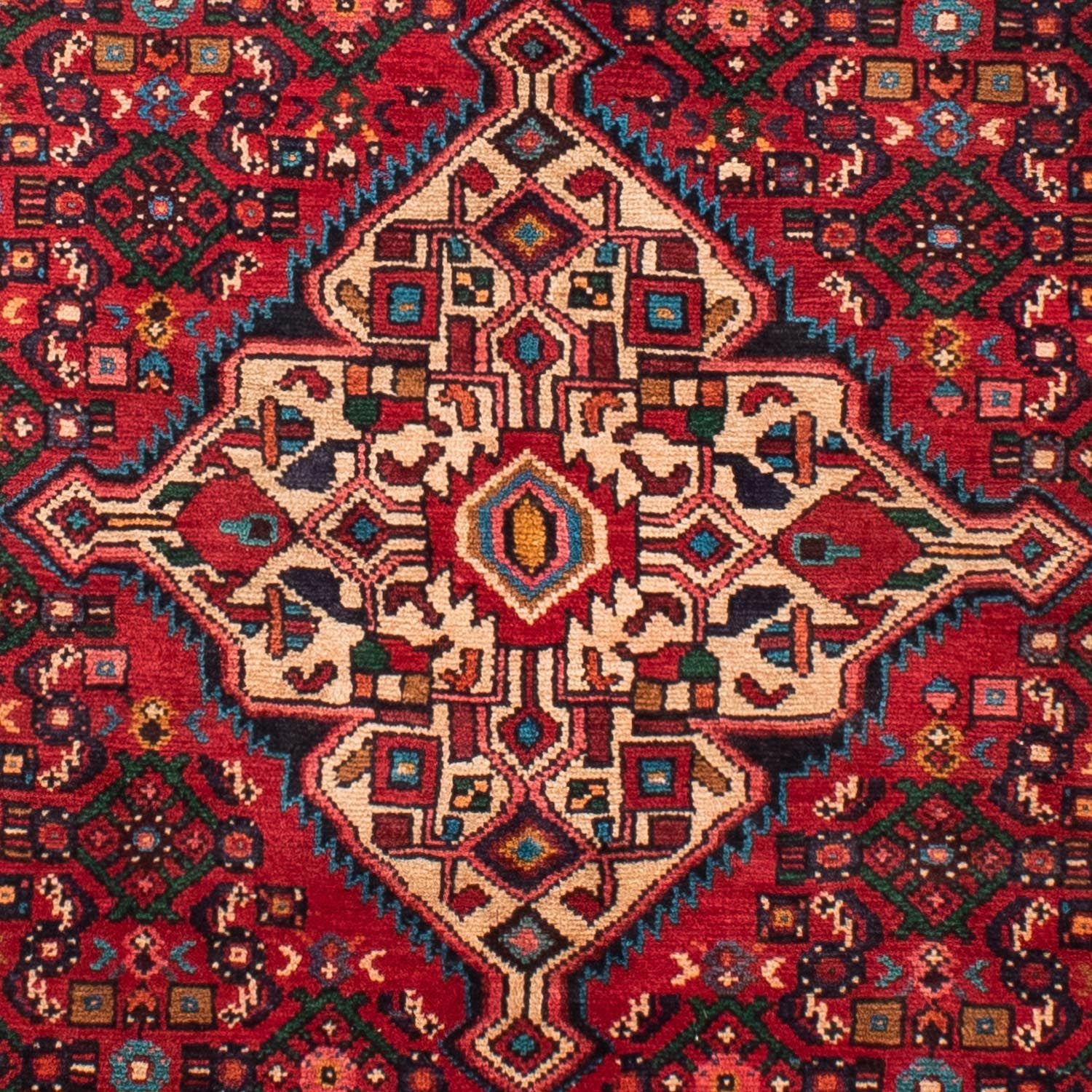 Alfombra persa - Nómada - 218 x 156 cm - rojo oscuro