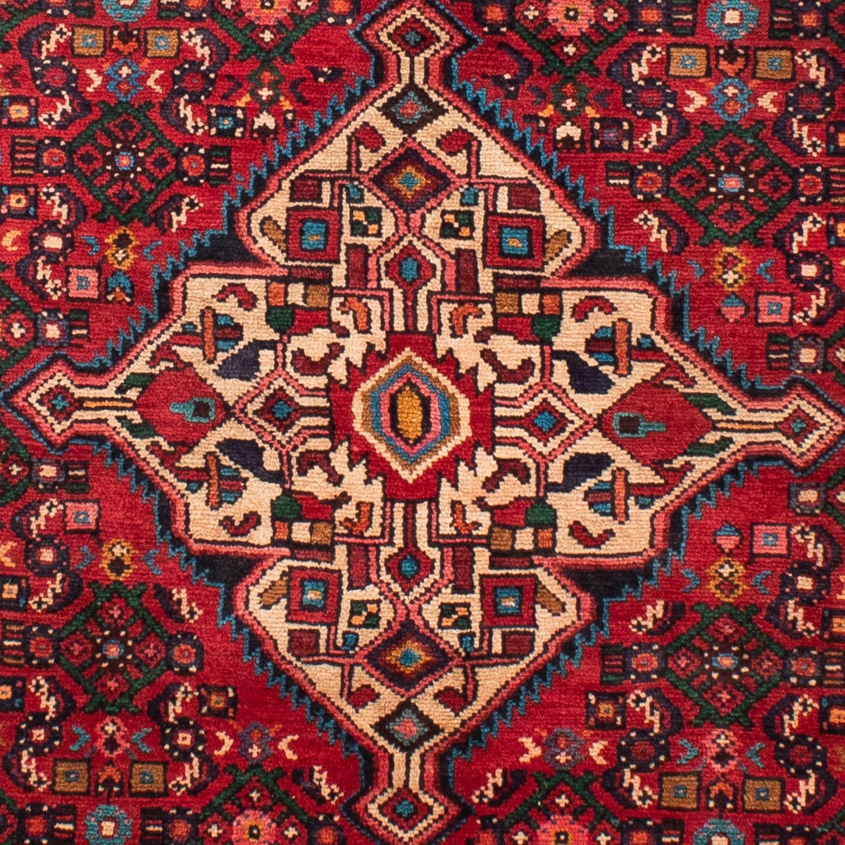 Alfombra persa - Nómada - 218 x 156 cm - rojo oscuro