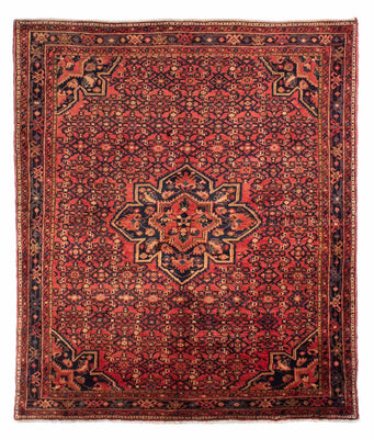 Alfombra persa - Nómada - 210 x 165 cm - rojo oscuro