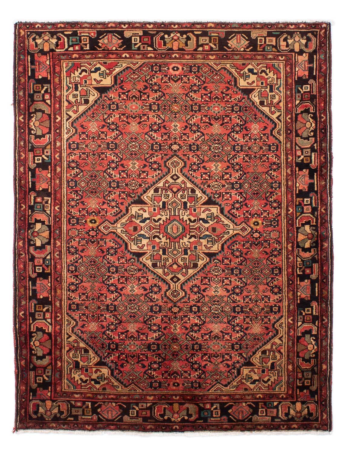 Alfombra persa - Nómada - 216 x 163 cm - rojo claro
