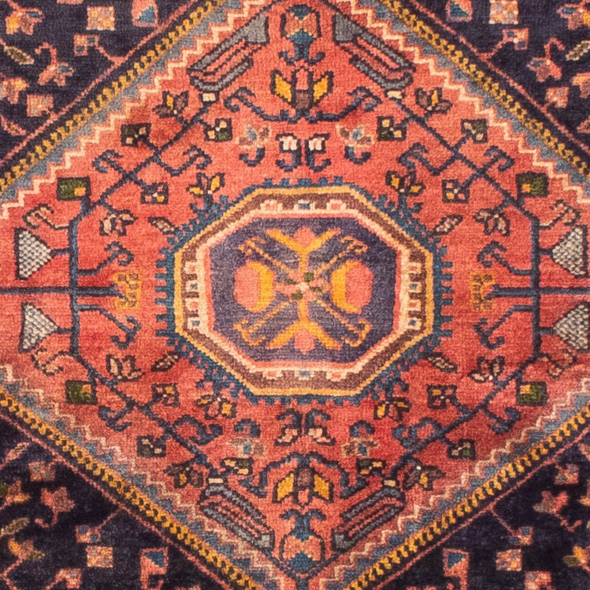 Alfombra persa - Nómada - 216 x 135 cm - azul oscuro