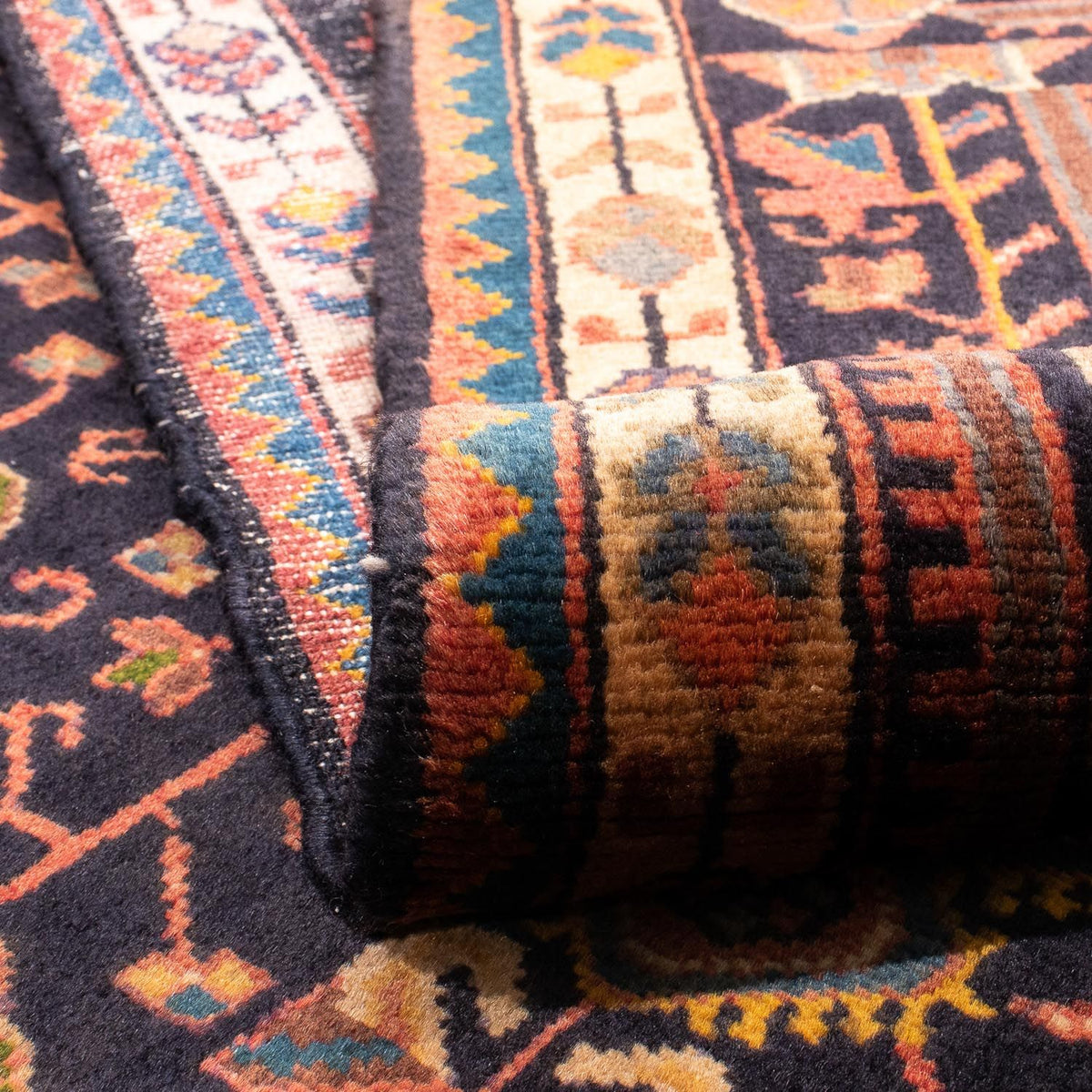 Alfombra persa - Nómada - 216 x 135 cm - azul oscuro