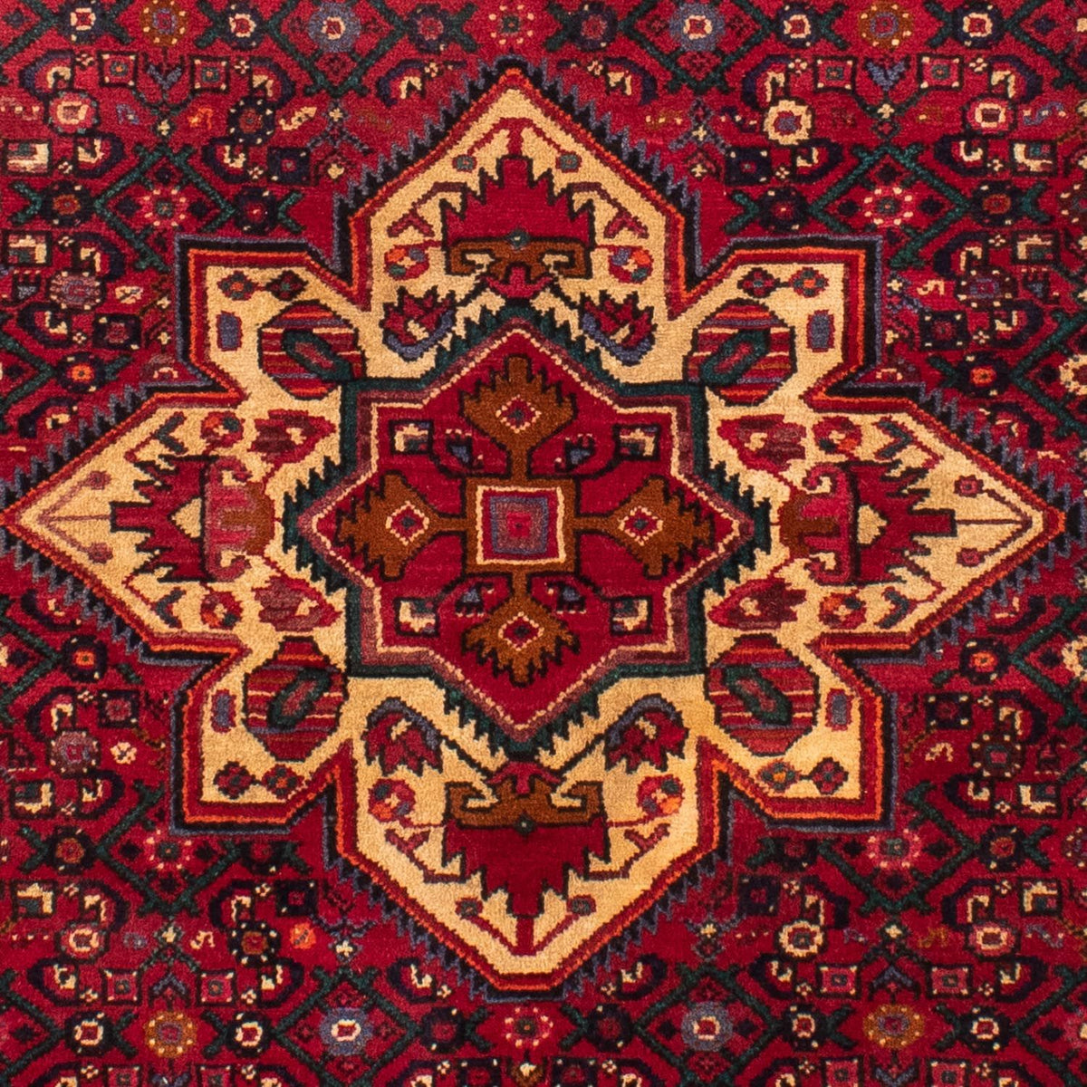 Alfombra persa - Nómada - 212 x 153 cm - rojo oscuro