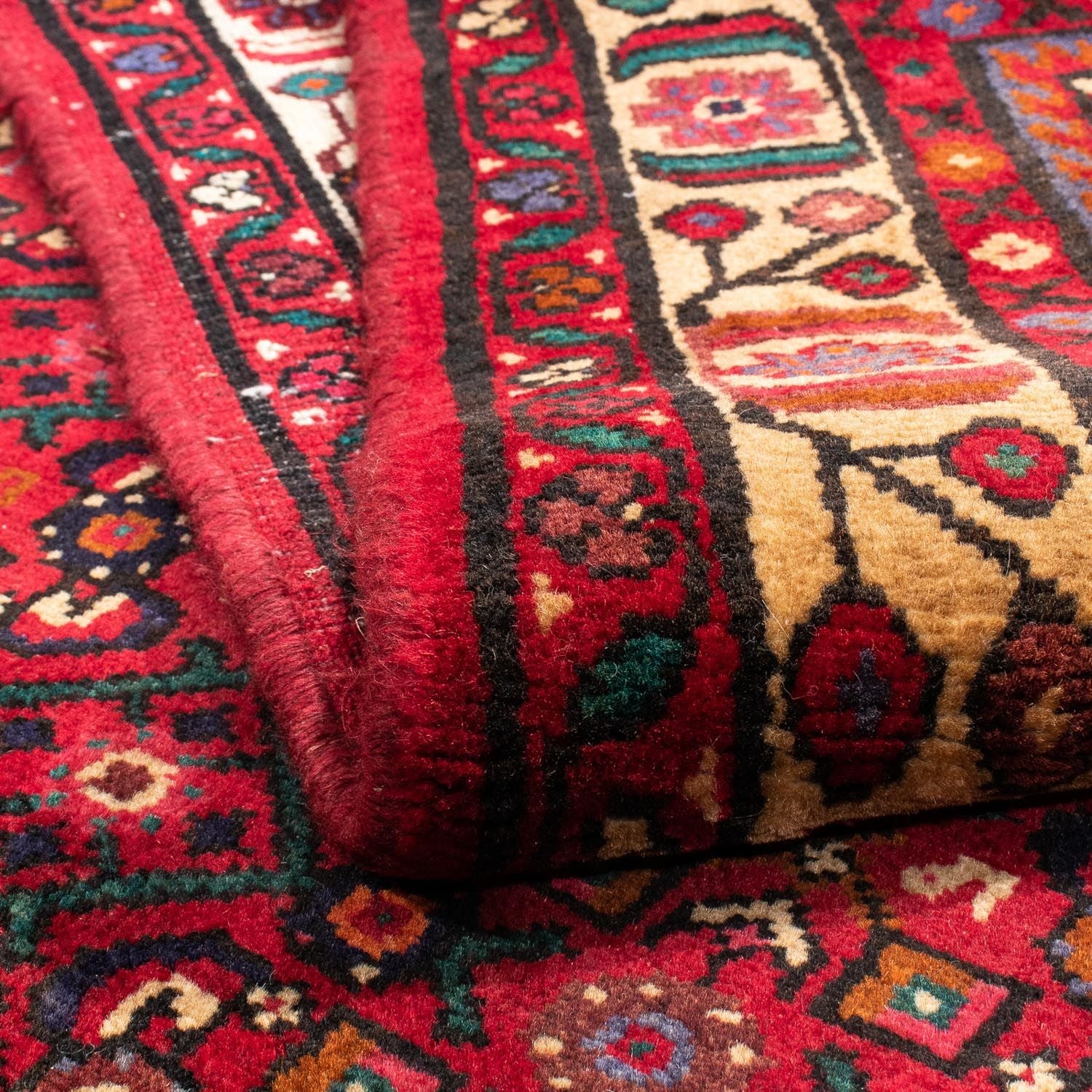 Alfombra persa - Nómada - 212 x 153 cm - rojo oscuro