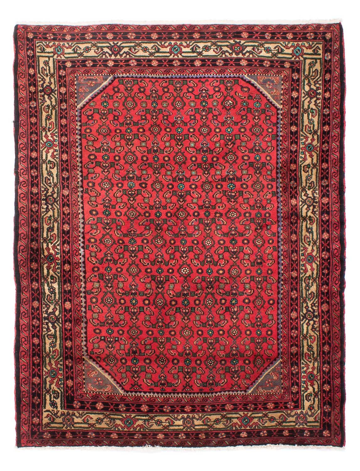 Alfombra persa - Nómada - 199 x 150 cm - rojo oscuro
