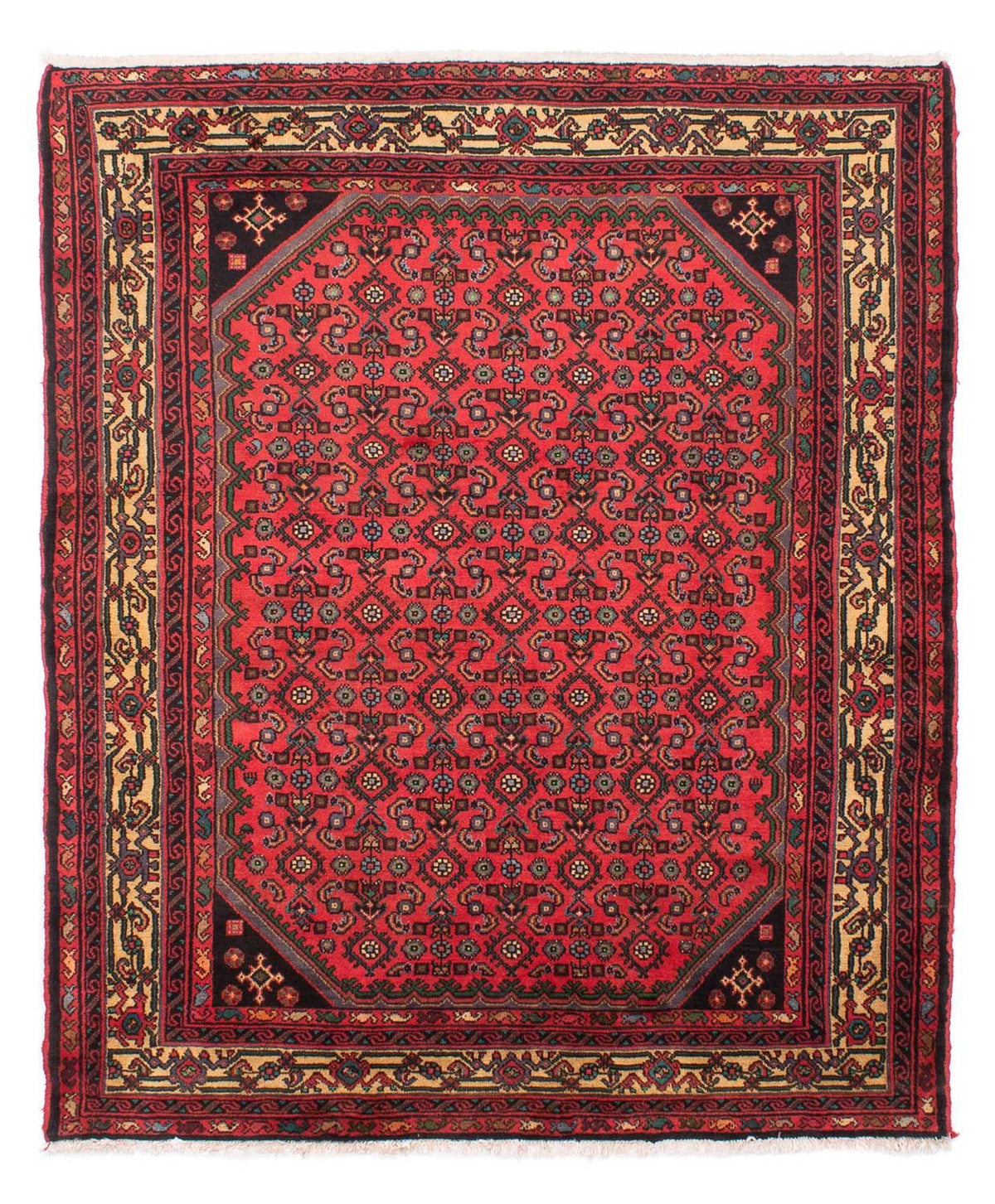 Alfombra persa - Nómada - 190 x 150 cm - rojo oscuro