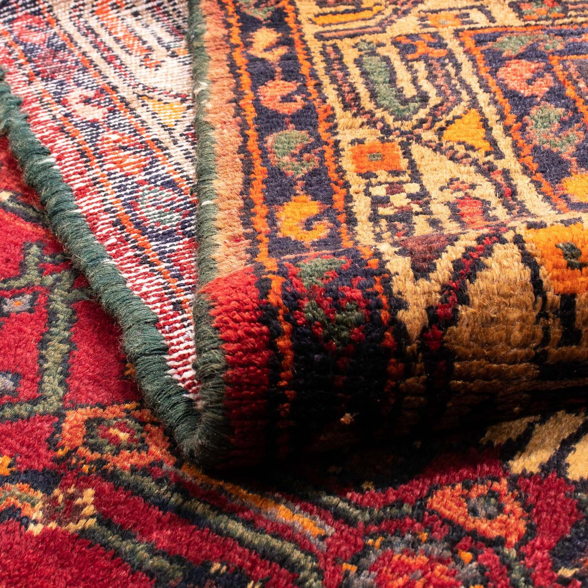 Alfombra persa - Nómada - 221 x 144 cm - rojo oscuro