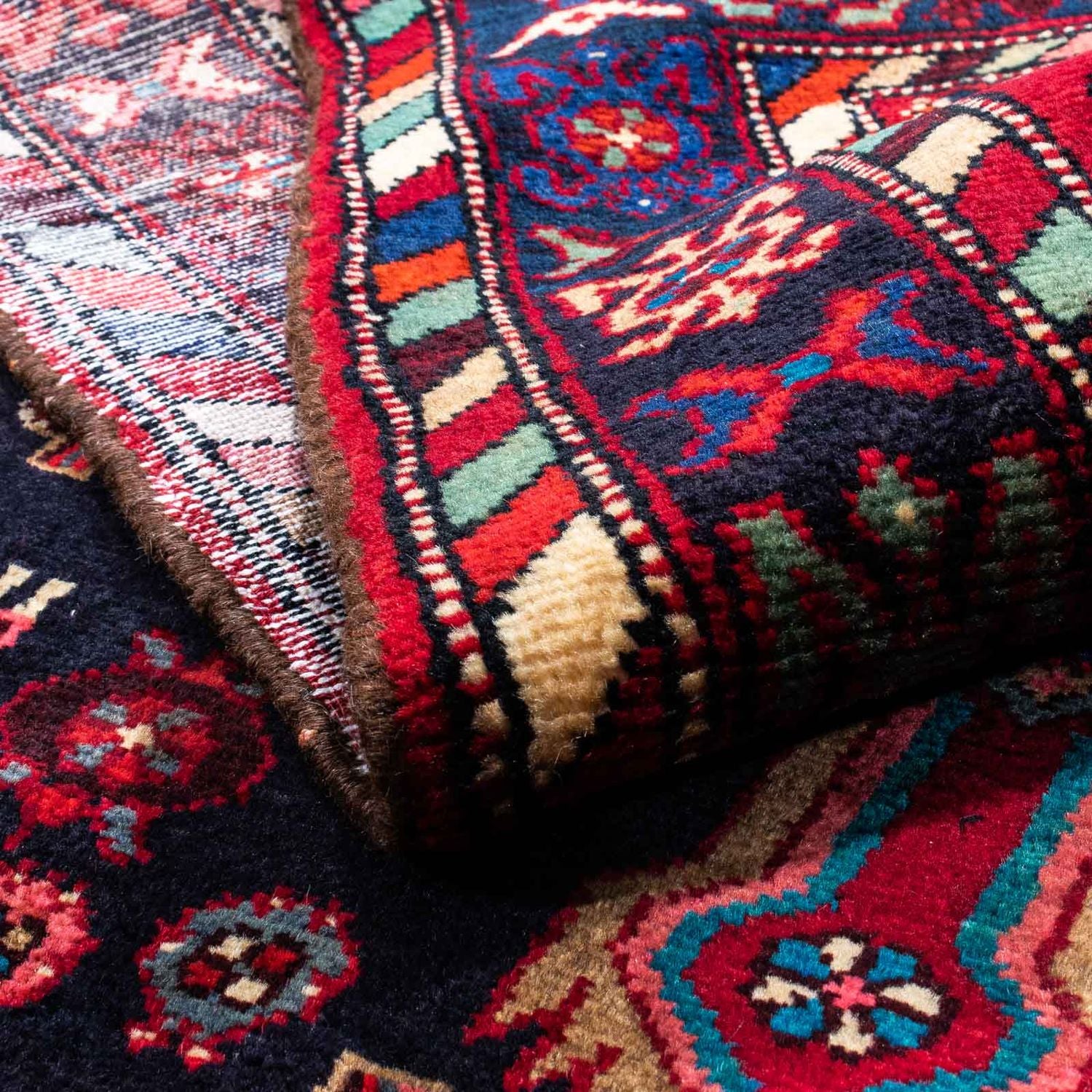 Alfombra persa - Nómada - 225 x 160 cm - azul oscuro