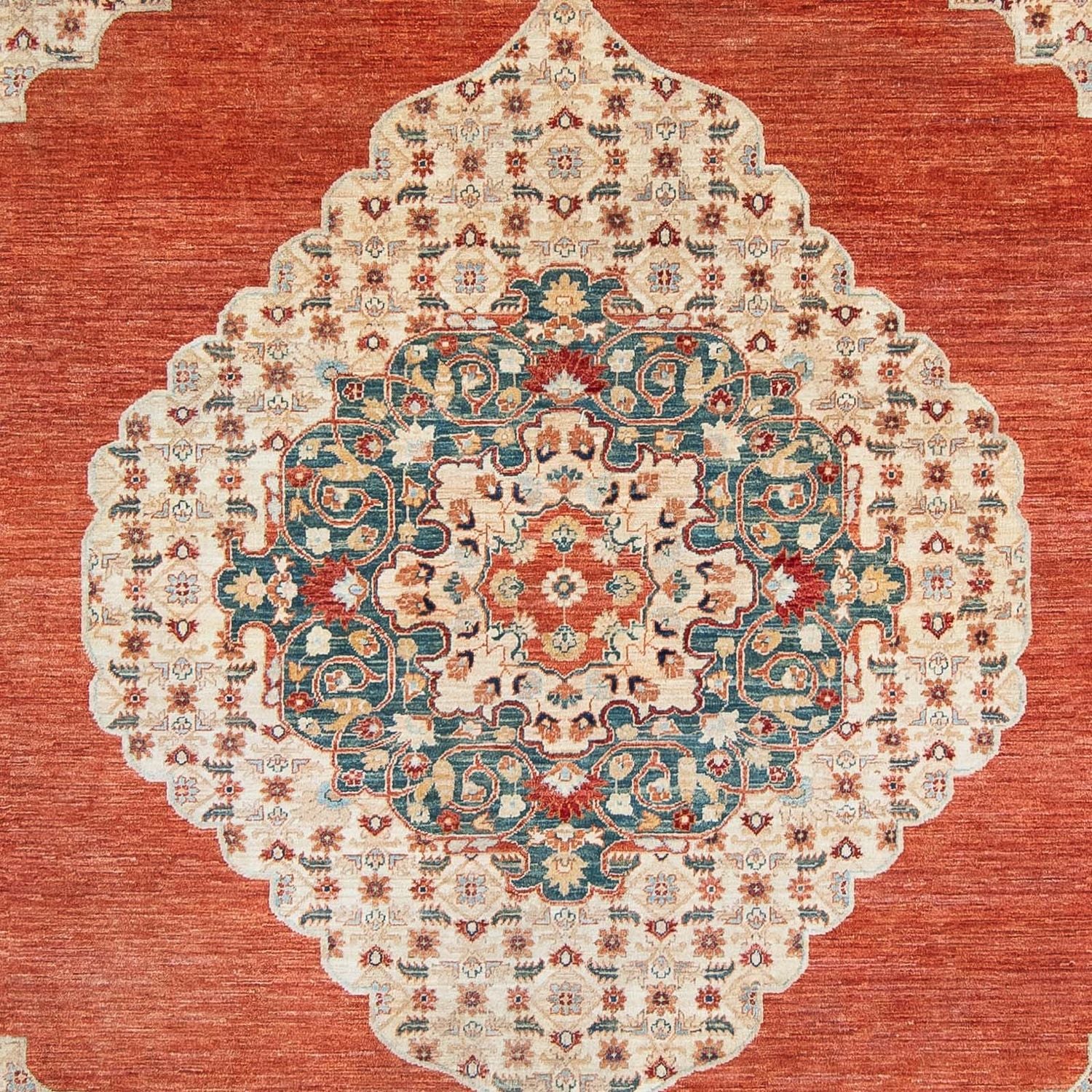 Alfombra Kelim - Splash - 303 x 249 cm - óxido