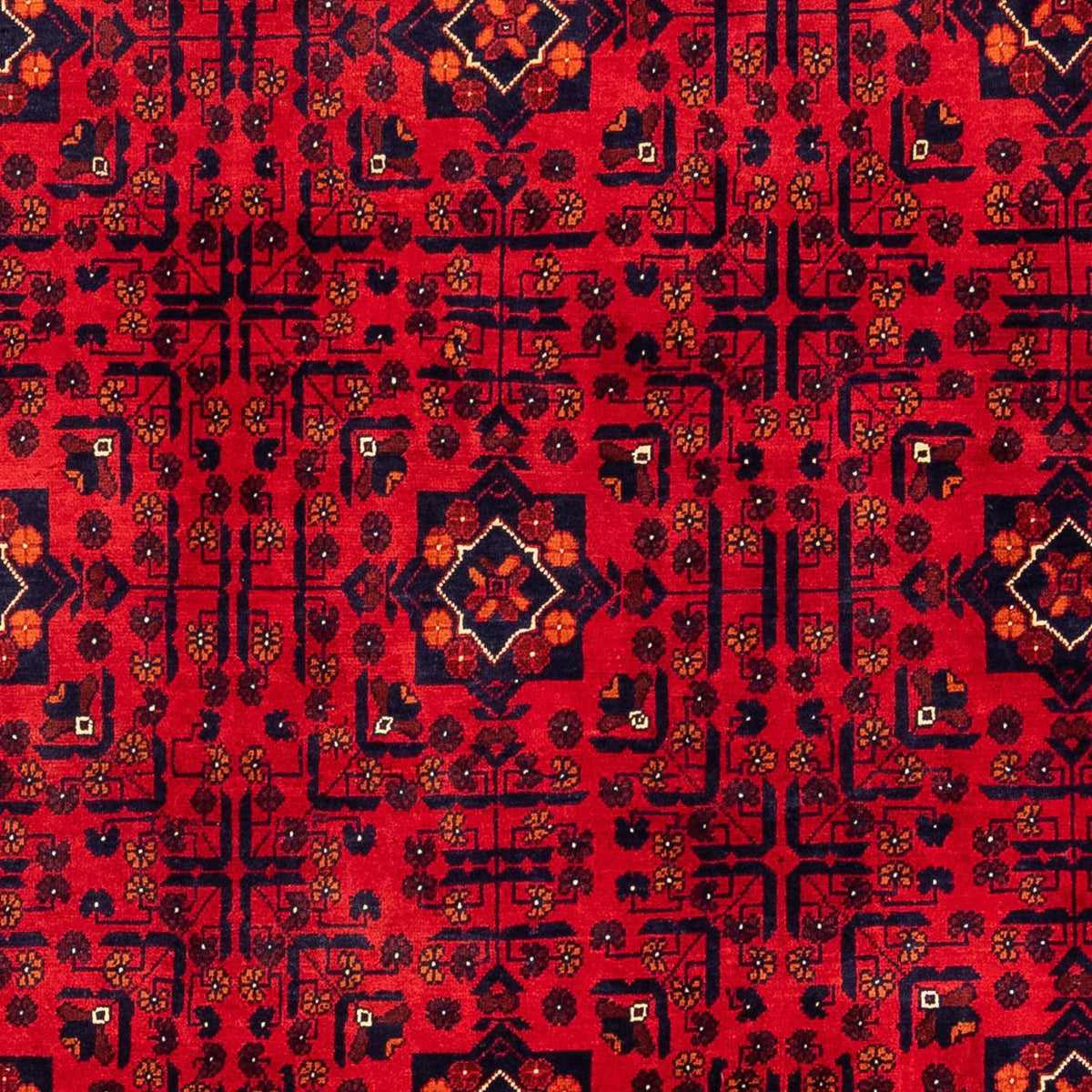 Alfombra afgana - Kunduz - 301 x 205 cm - rojo oscuro