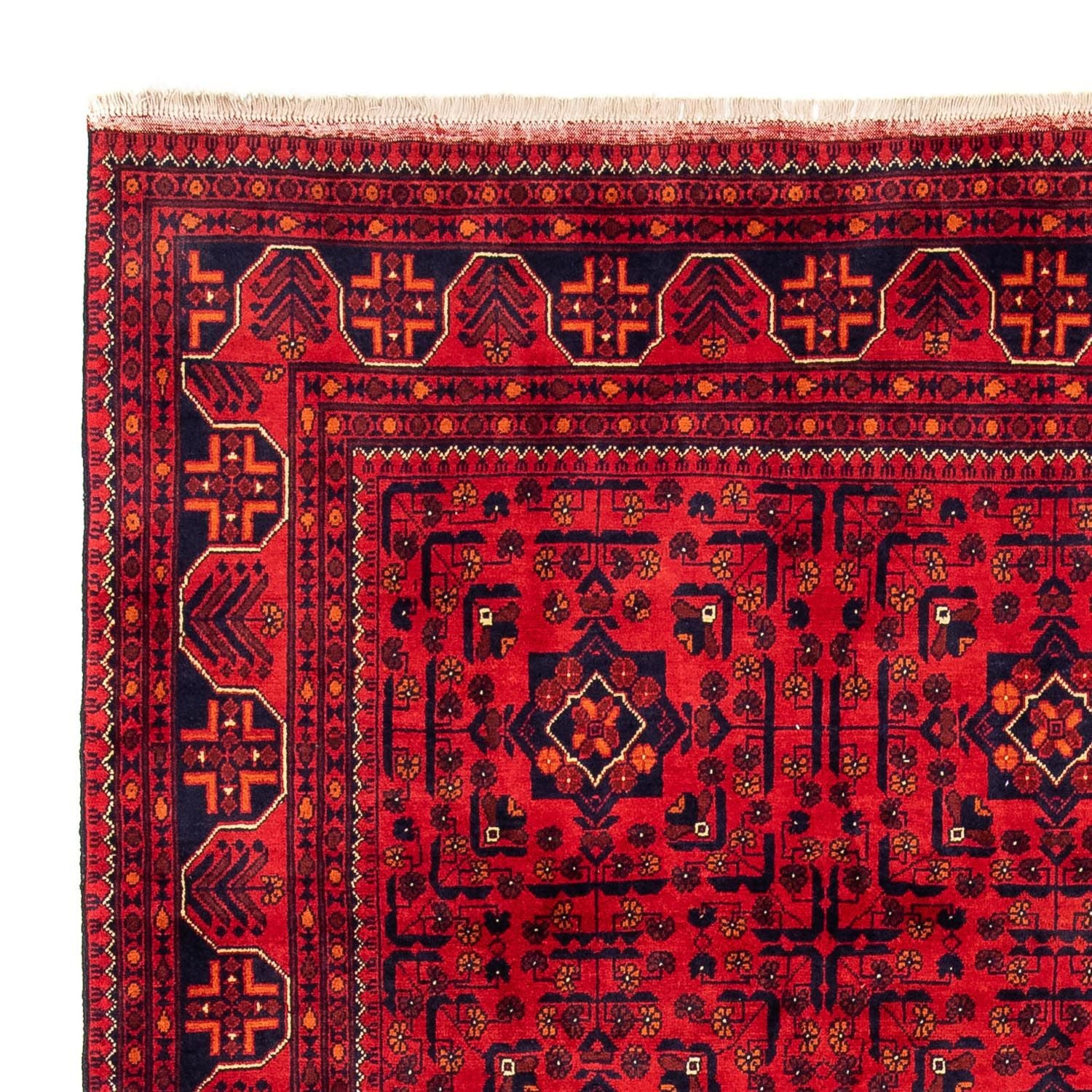 Alfombra afgana - Kunduz - 301 x 205 cm - rojo oscuro