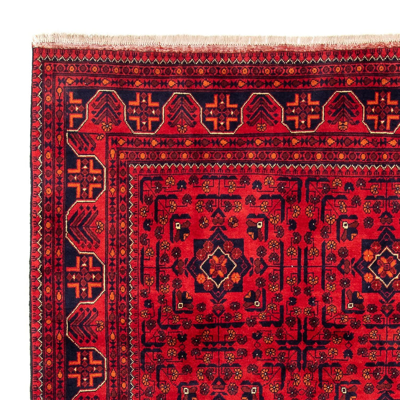 Alfombra afgana - Kunduz - 301 x 205 cm - rojo oscuro