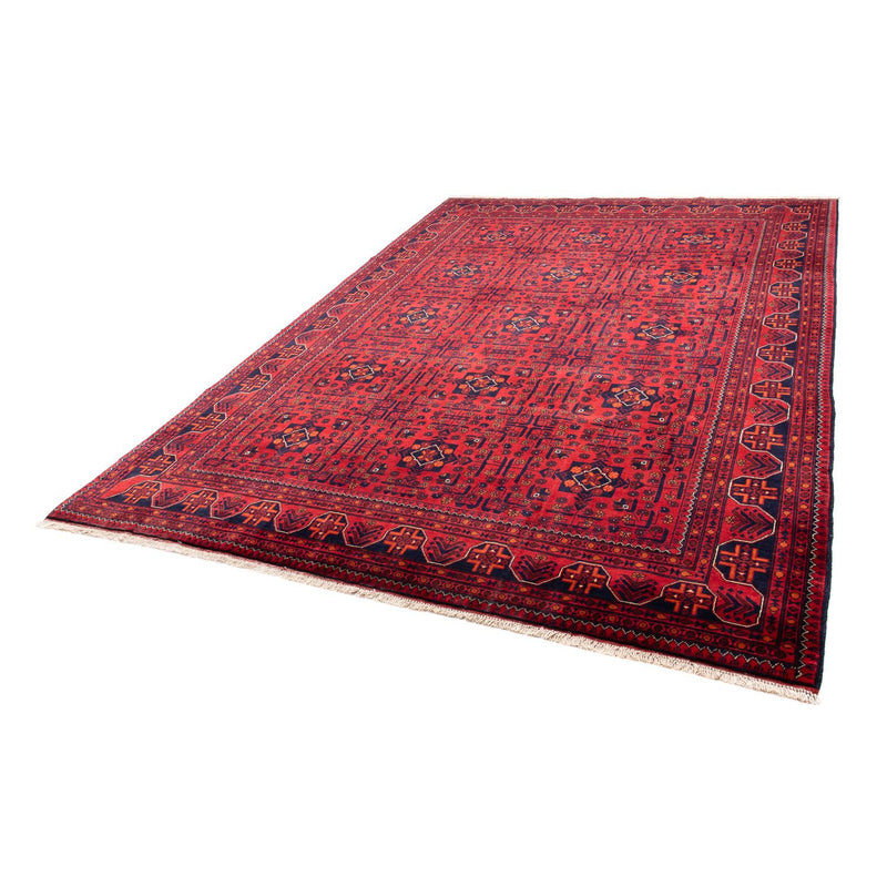 Alfombra afgana - Kunduz - 301 x 205 cm - rojo oscuro