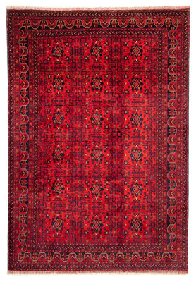 Alfombra afgana - Kunduz - 287 x 199 cm - rojo oscuro