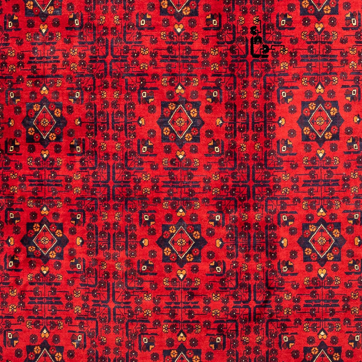 Alfombra afgana - Kunduz - 287 x 199 cm - rojo oscuro