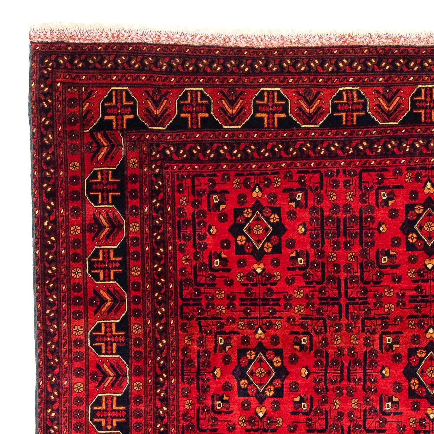 Alfombra afgana - Kunduz - 287 x 199 cm - rojo oscuro
