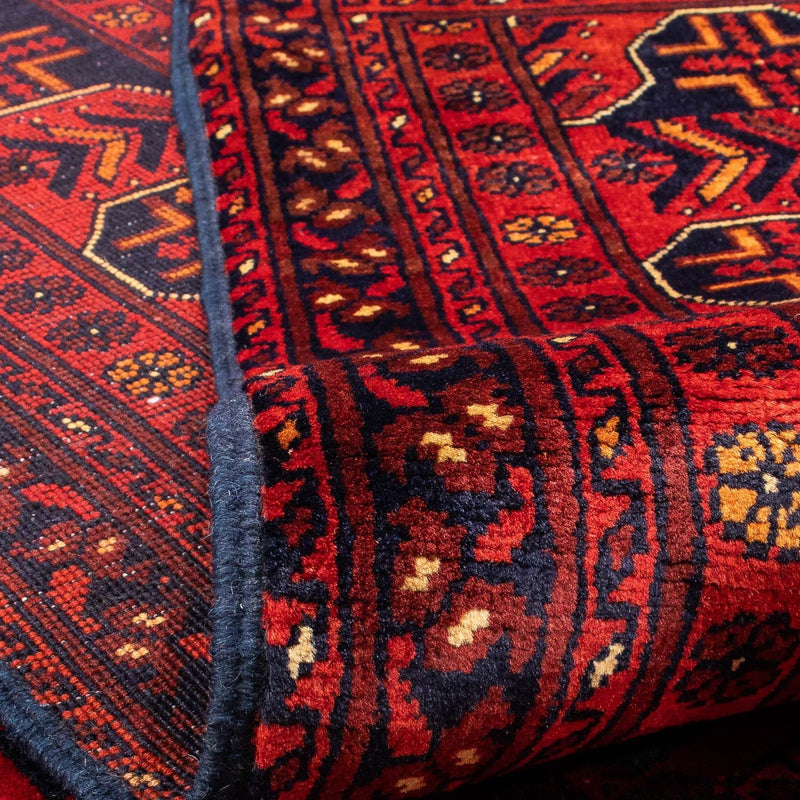 Alfombra afgana - Kunduz - 287 x 199 cm - rojo oscuro