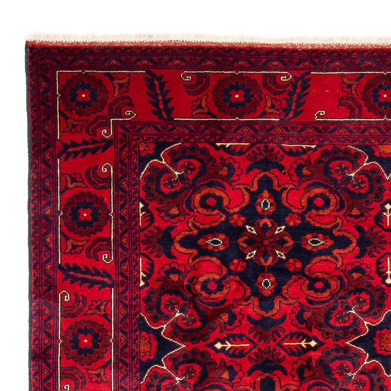 Alfombra afgana - Kunduz - 282 x 200 cm - rojo oscuro