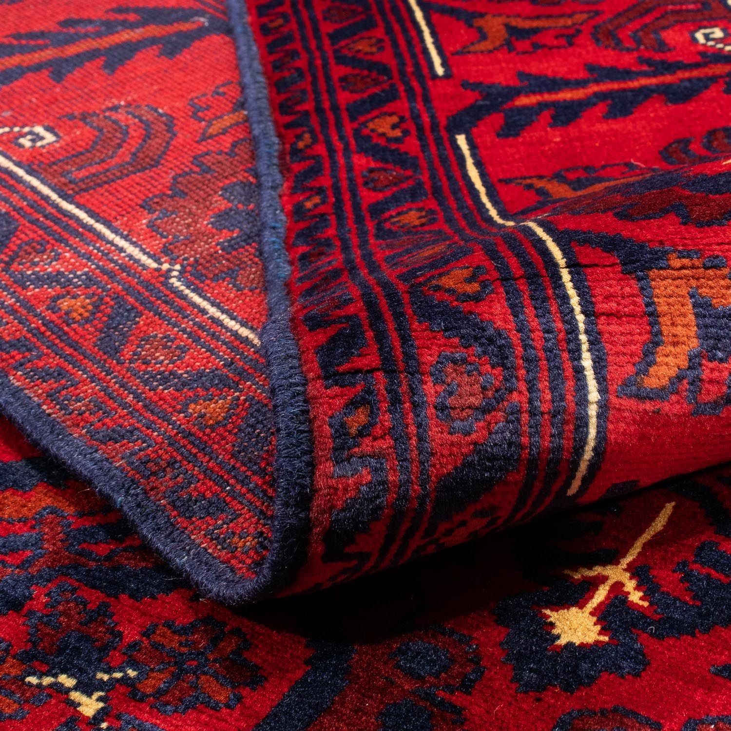 Alfombra afgana - Kunduz - 282 x 200 cm - rojo oscuro