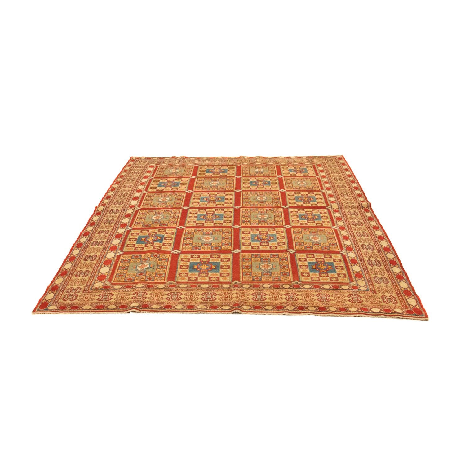 Alfombra Kelim - Oriental - 226 x 180 cm - rojo oscuro