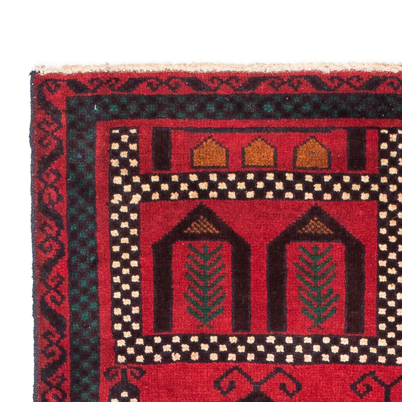Alfombra Belutsch - 132 x 81 cm - rojo oscuro