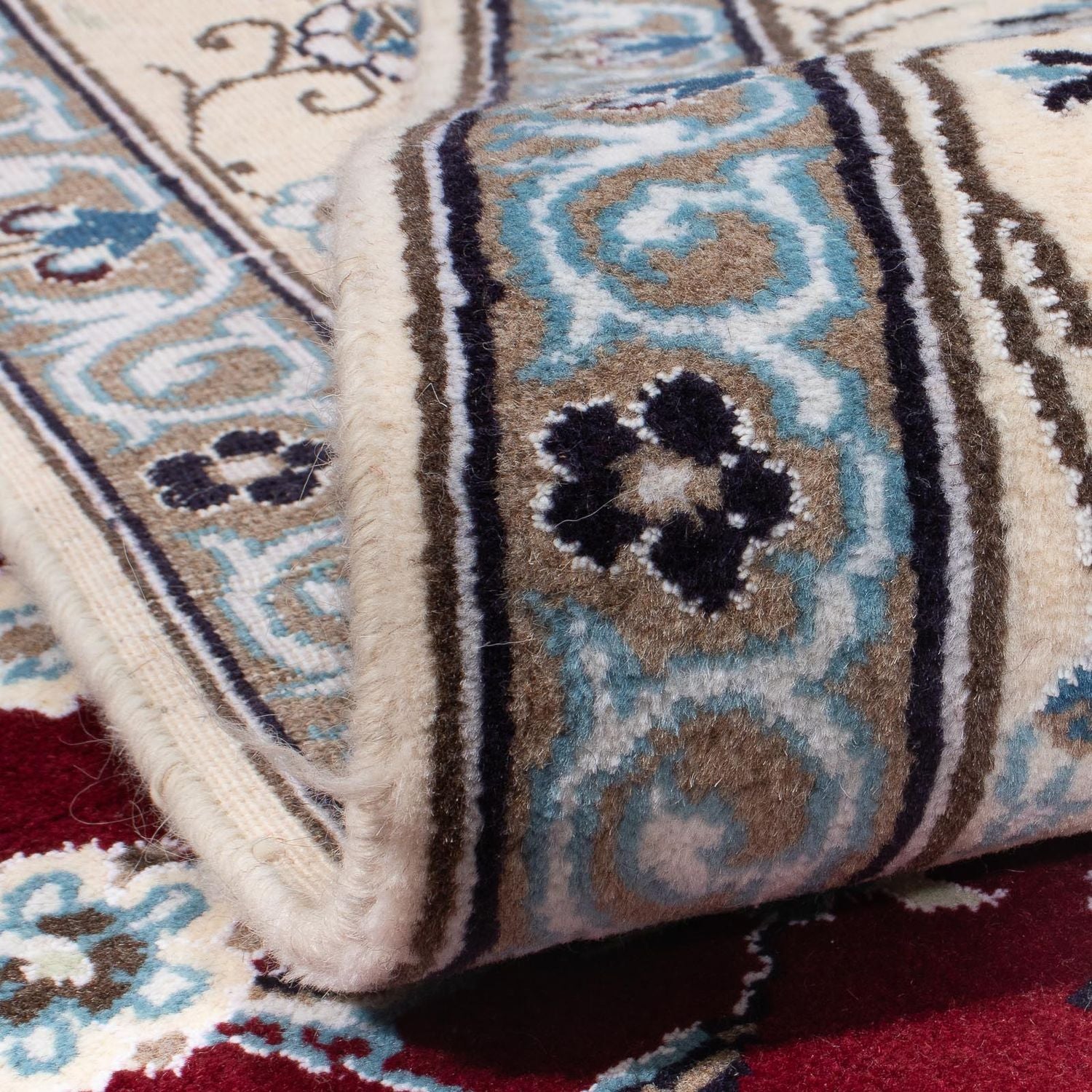 Alfombra persa - Nain - 305 x 200 cm - rojo oscuro