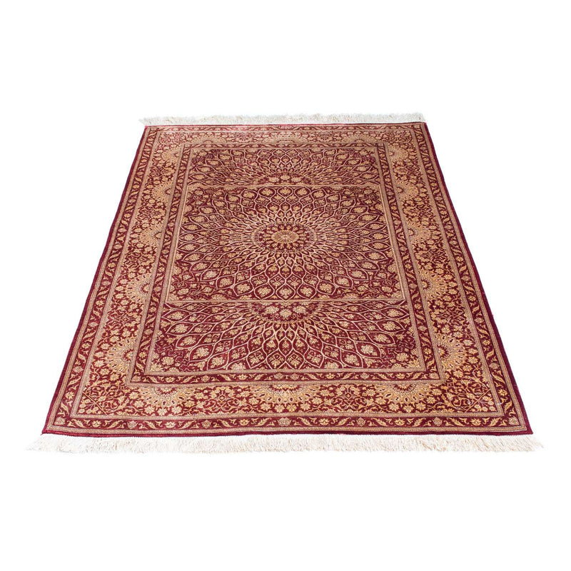 Alfombra persa - Ghom - 151 x 100 cm - rojo oscuro