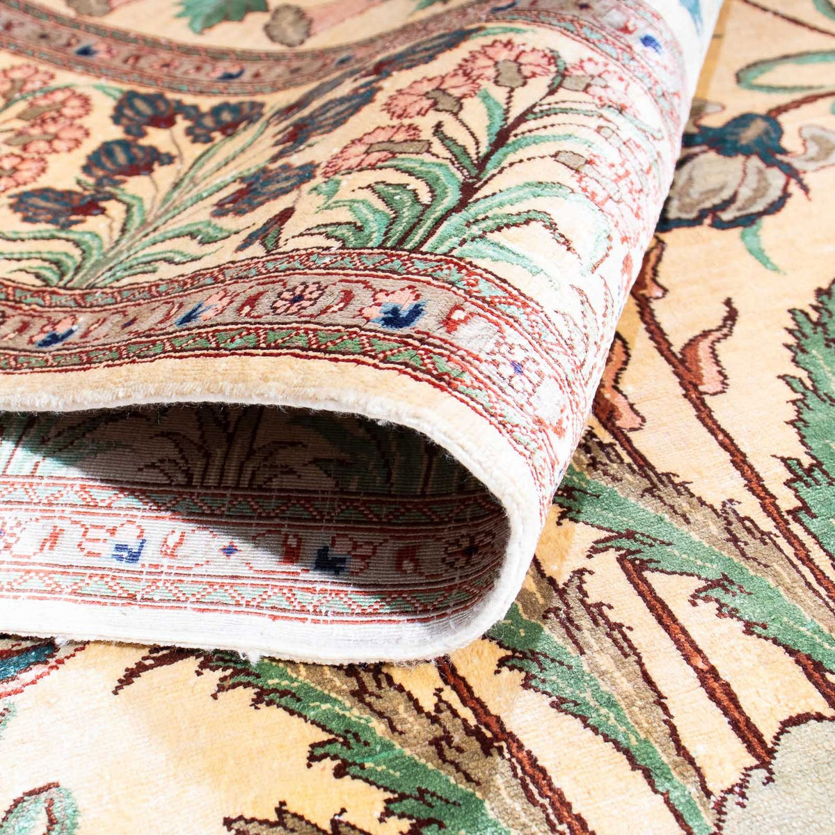 Alfombra persa - Ghom - 156 x 102 cm - beige