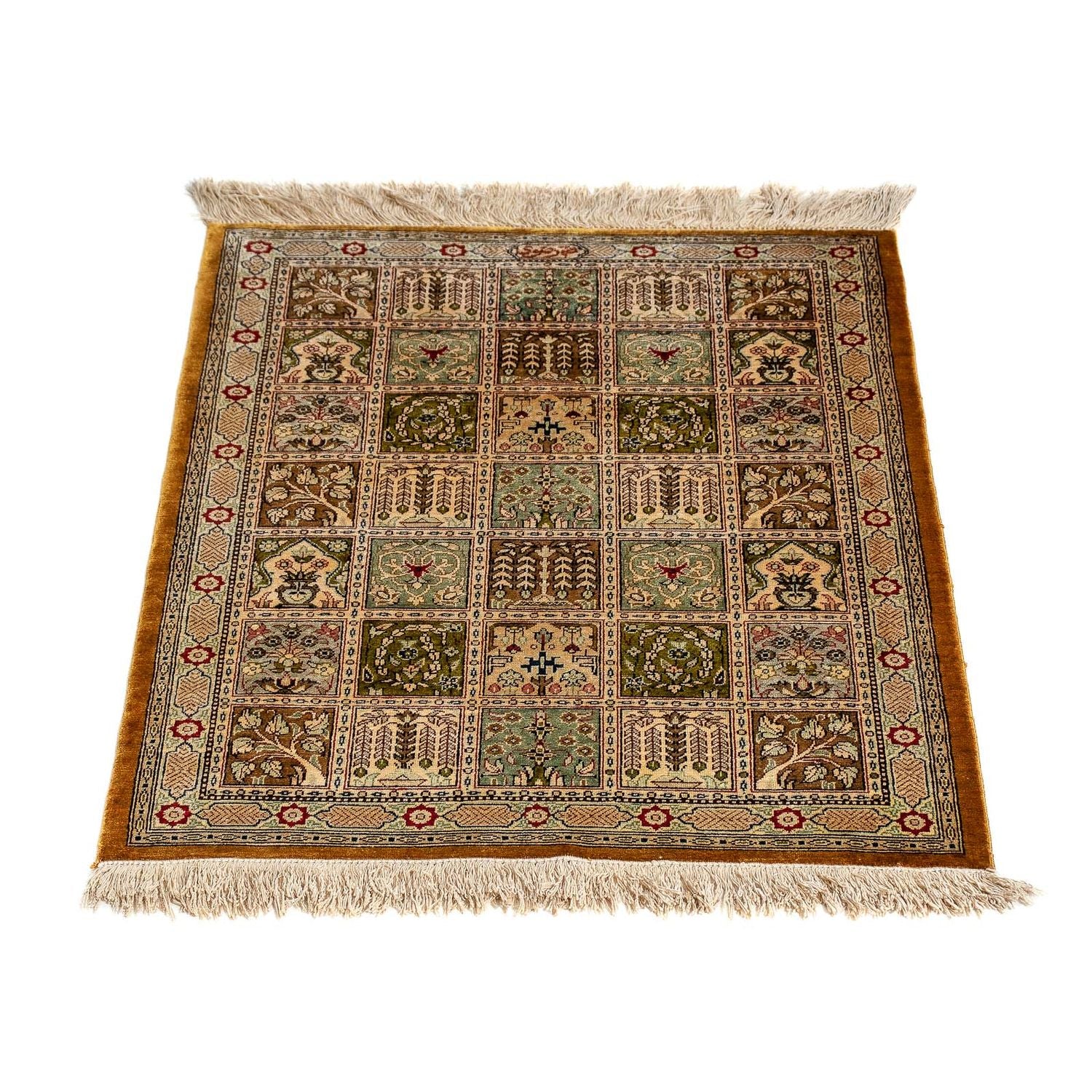 Alfombra persa - Ghom - 72 x 55 cm - multicolor
