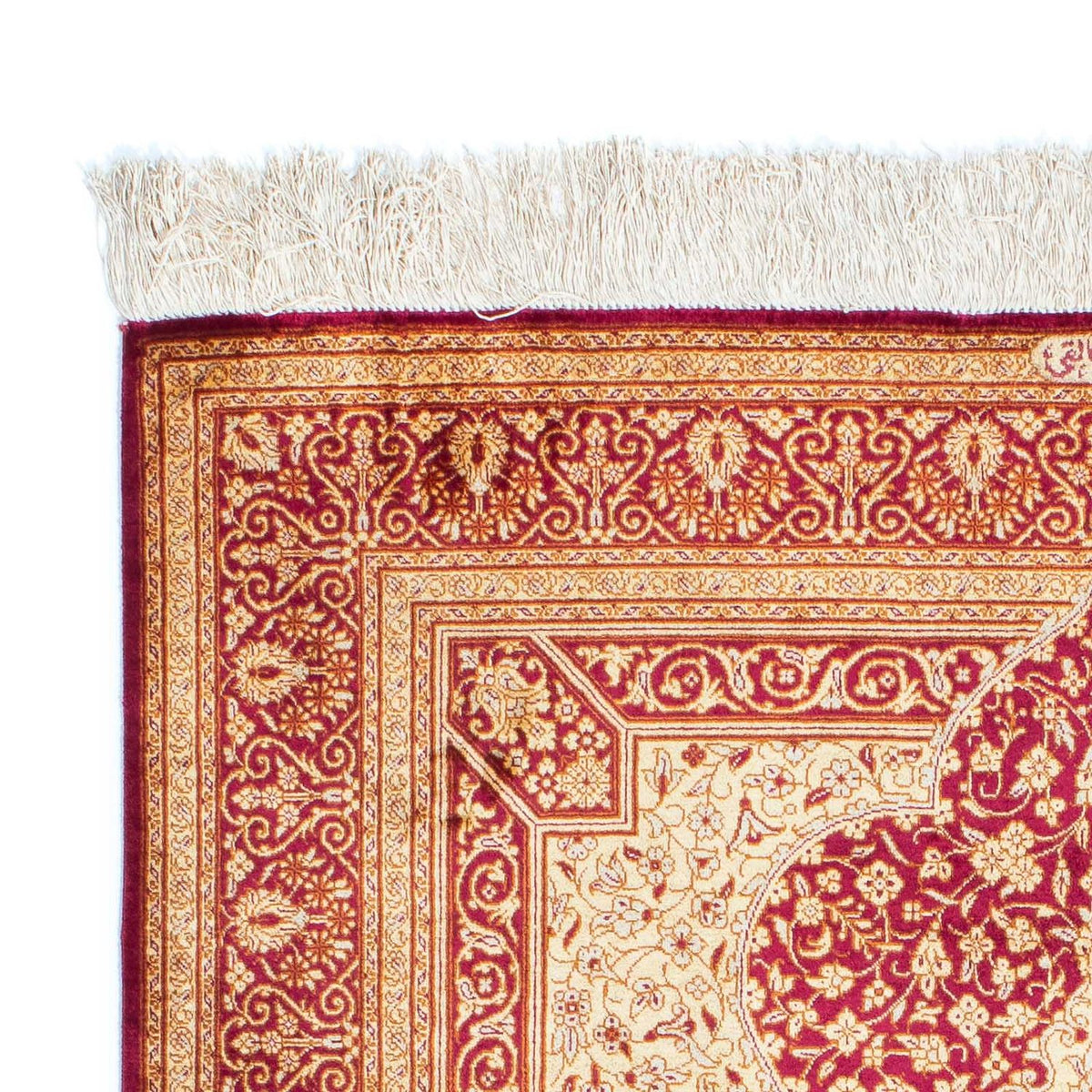 Alfombra persa - Ghom - 150 x 98 cm - rojo oscuro