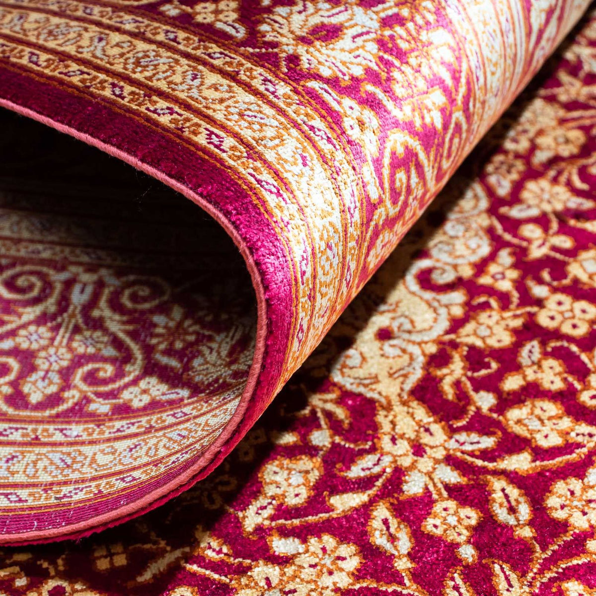 Alfombra persa - Ghom - 150 x 98 cm - rojo oscuro