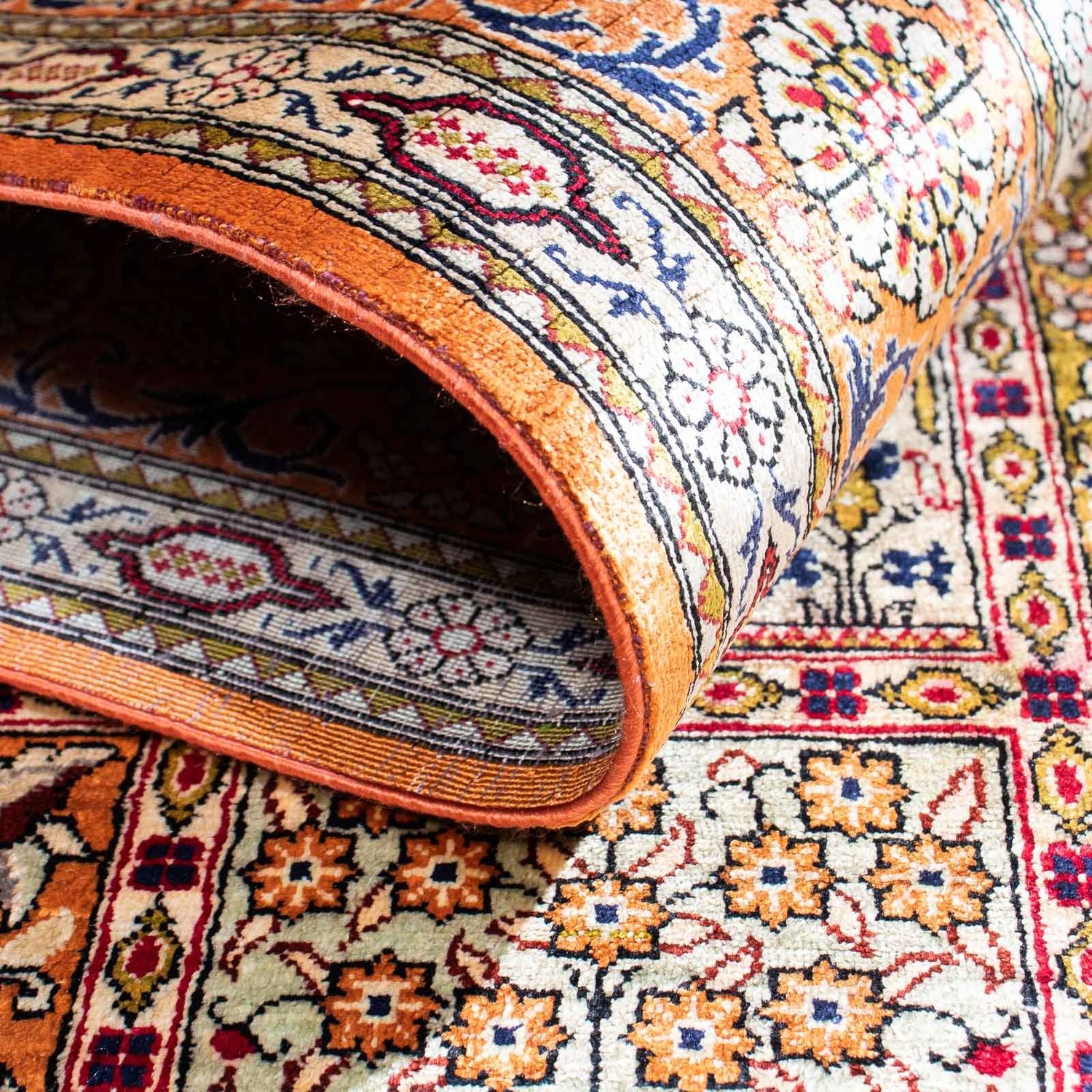 Alfombra persa - Ghom - 150 x 97 cm - multicolor