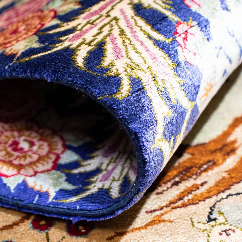 Alfombra persa - Ghom - 147 x 100 cm - azul oscuro