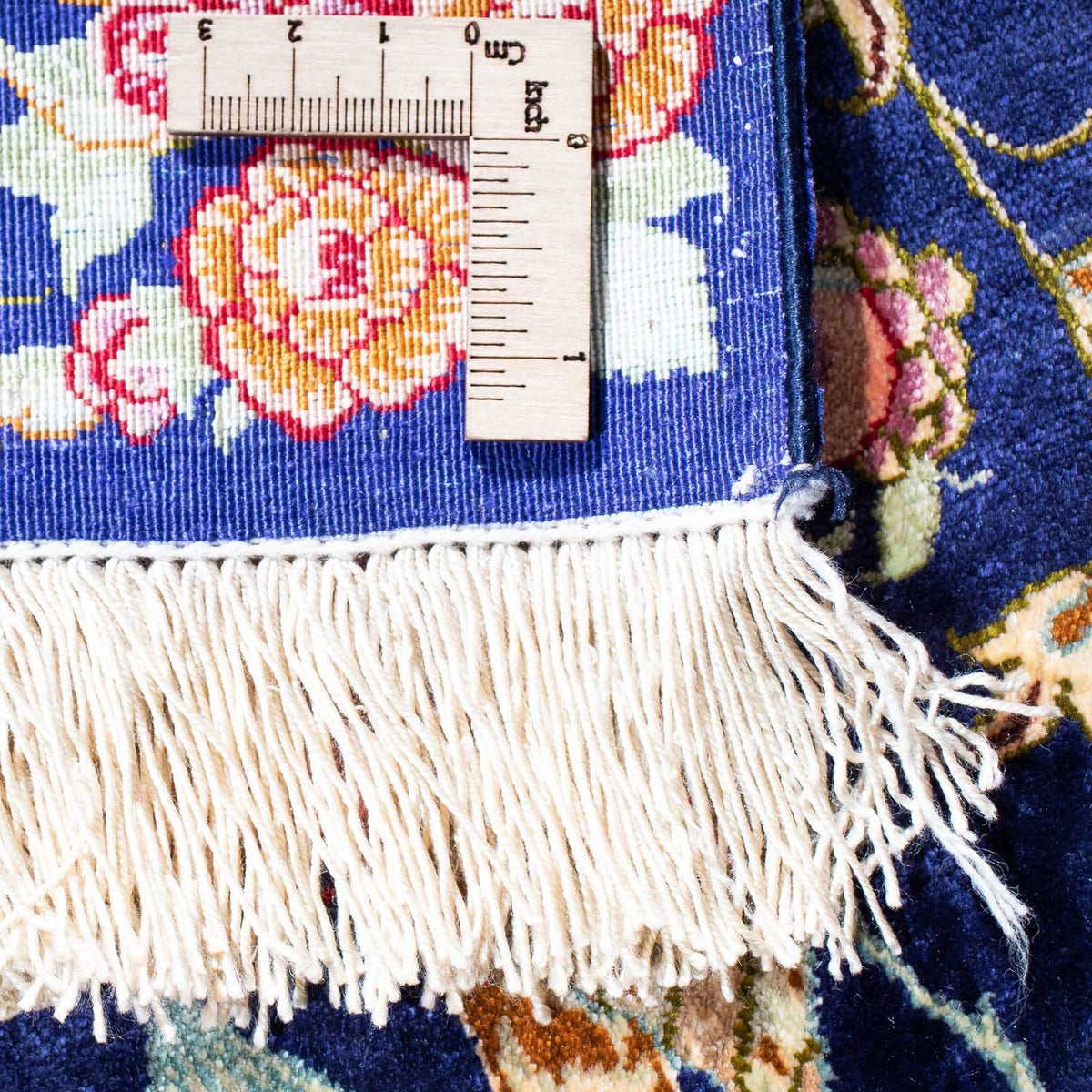 Alfombra persa - Ghom - 147 x 100 cm - azul oscuro