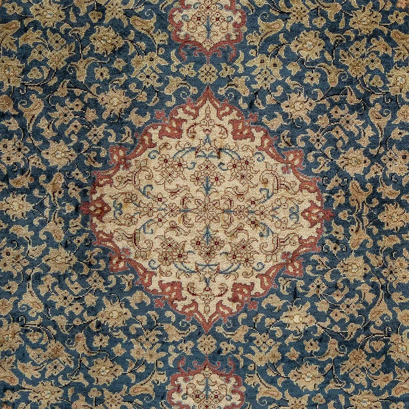 Alfombra persa - Ghom - 83 x 58 cm - azul oscuro
