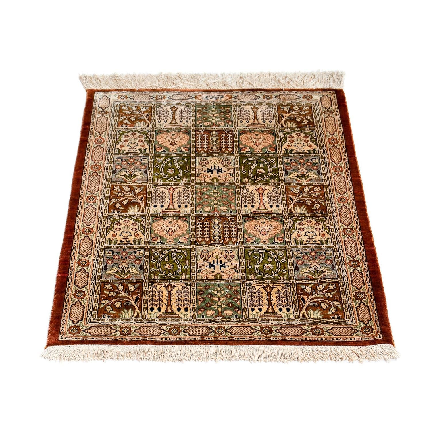 Alfombra persa - Ghom - 75 x 56 cm - multicolor