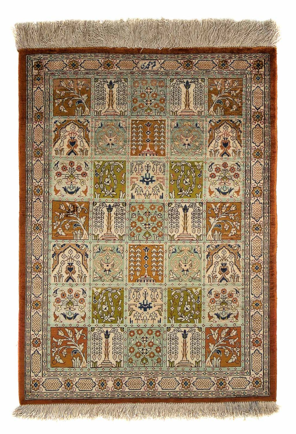 Alfombra persa - Ghom - 75 x 55 cm - multicolor