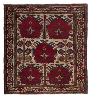 Alfombra Belutsch cuadrado  - 137 x 130 cm - marrón claro