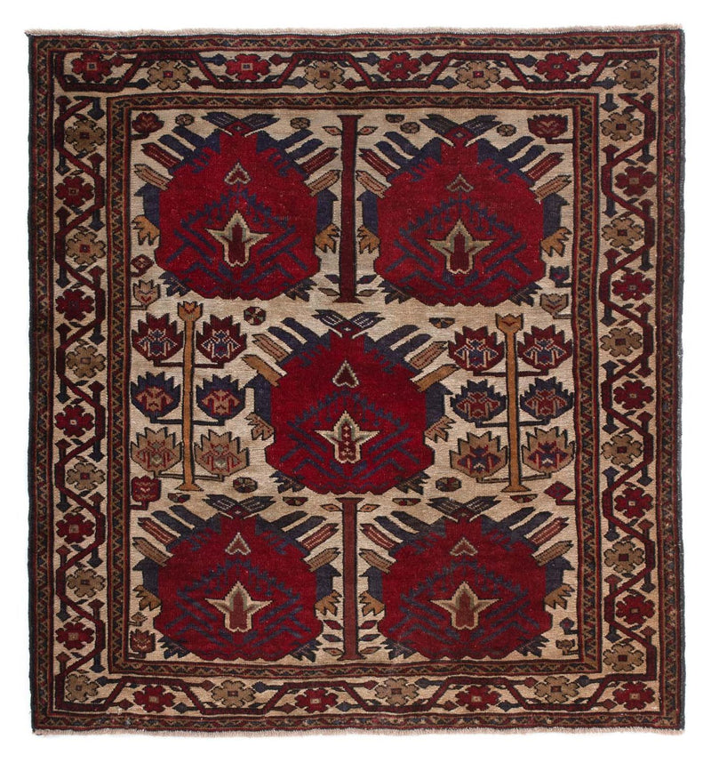 Alfombra Belutsch cuadrado  - 137 x 130 cm - marrón claro