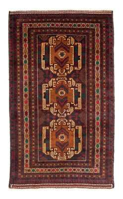 Alfombra de pasillo Alfombra Belutsch - 209 x 111 cm - rojo oscuro