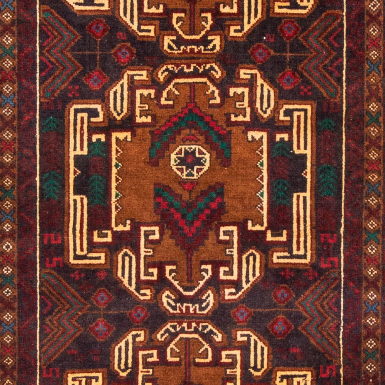 Alfombra de pasillo Alfombra Belutsch - 209 x 111 cm - rojo oscuro