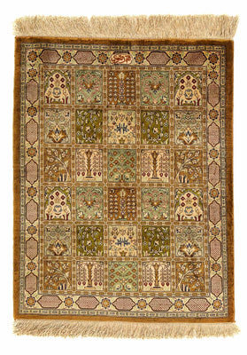 Alfombra persa - Ghom - 75 x 54 cm - multicolor