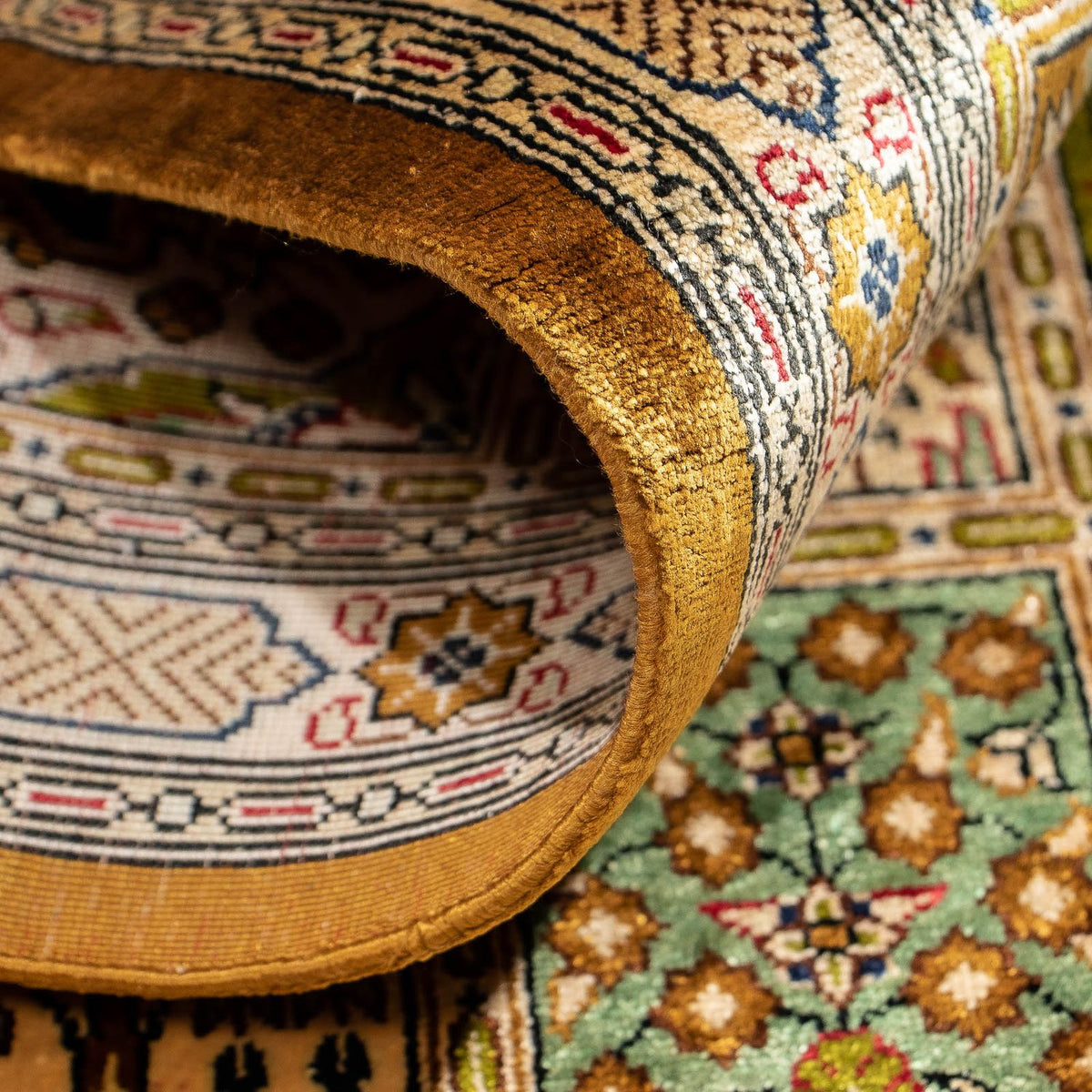 Alfombra persa - Ghom - 73 x 54 cm - multicolor