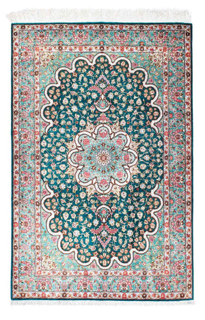 Alfombra persa - Ghom - 152 x 100 cm - verde
