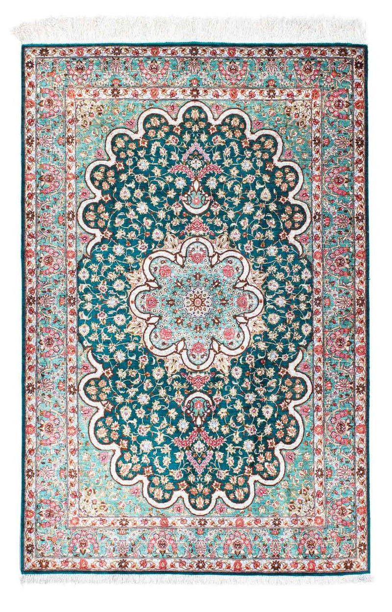Alfombra persa - Ghom - 152 x 100 cm - verde