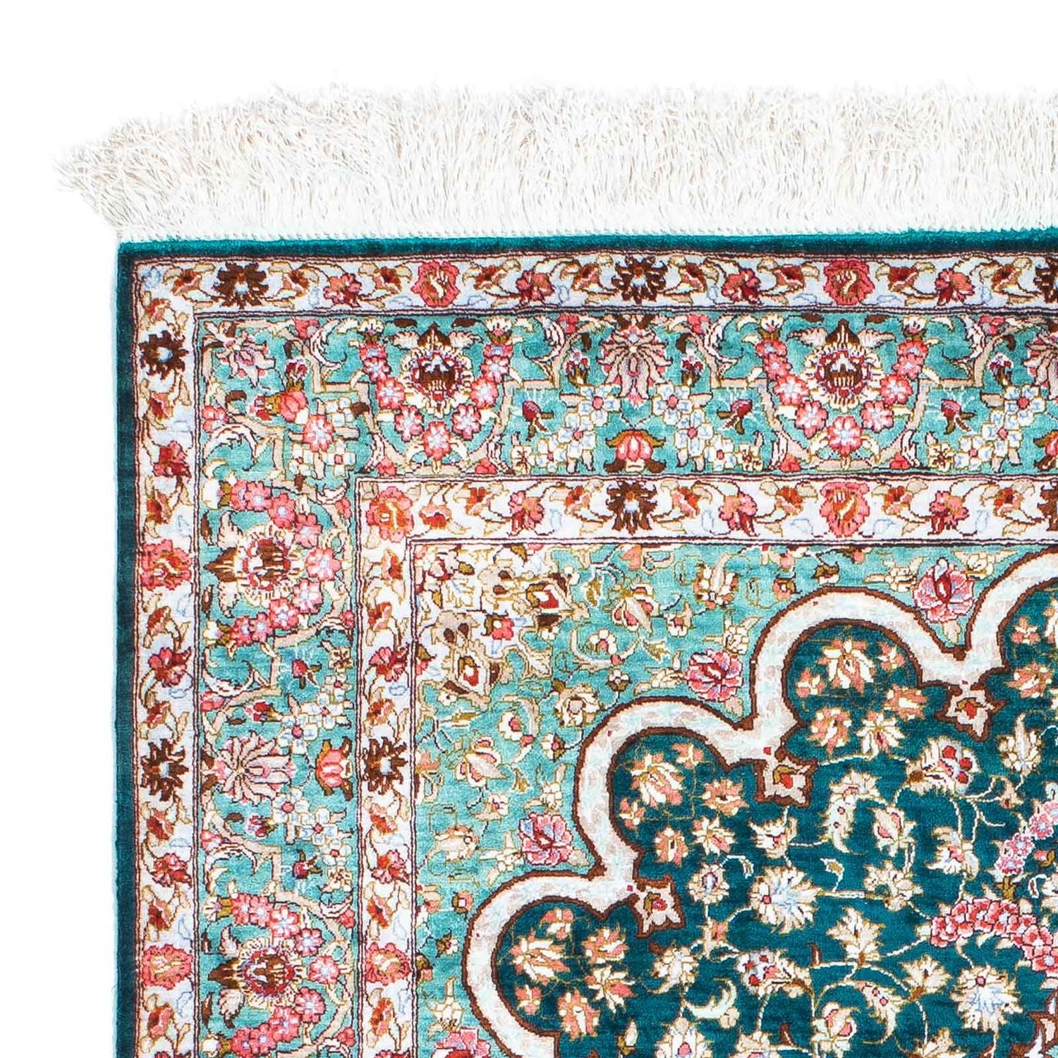 Alfombra persa - Ghom - 152 x 100 cm - verde