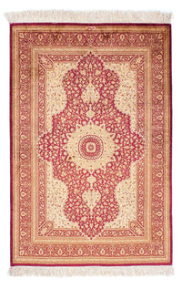 Alfombra persa - Ghom - 143 x 95 cm - rojo oscuro