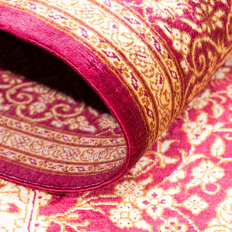 Alfombra persa - Ghom - 143 x 95 cm - rojo oscuro